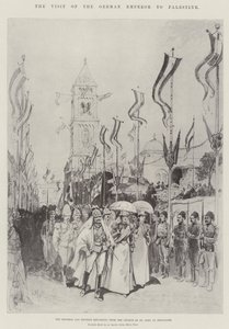 A visita do imperador alemão à Palestina, o Imperador e a Imperatriz retornando da Igreja de São João em Jerusalém